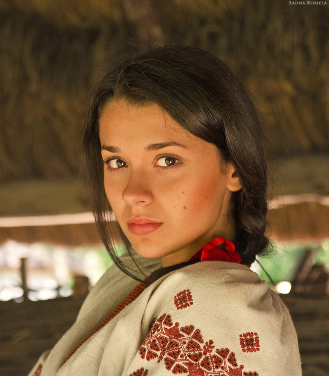Girls in Slavic costumes in Belize