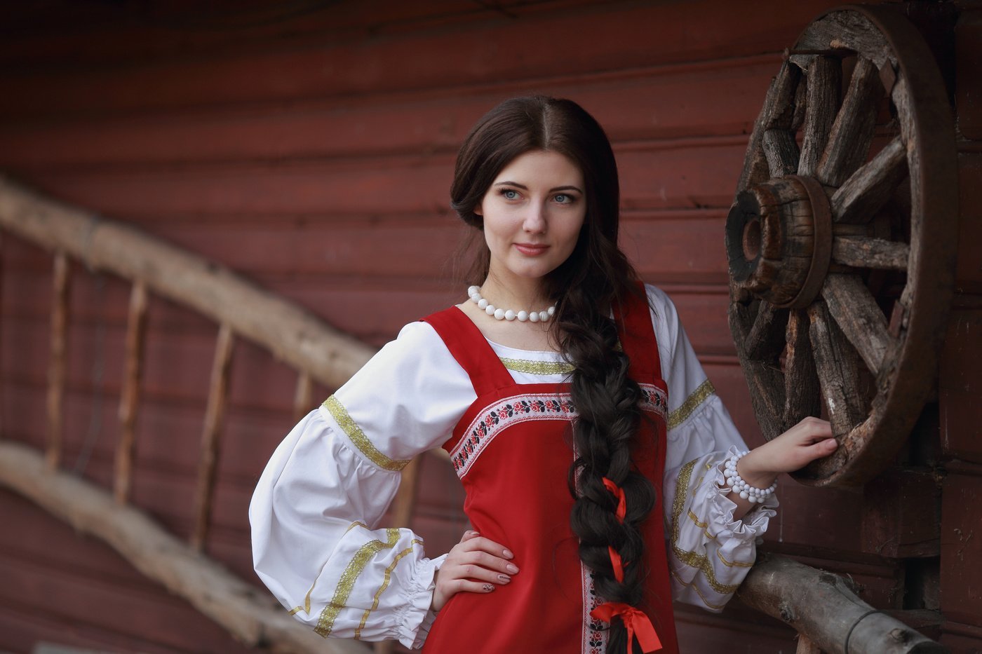Girls in Slavic costumes in Belize